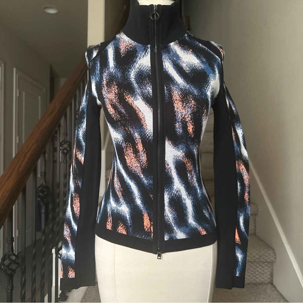 Marc Cain Sports Abstract Print Full Zip Cardigan Jacket Womens Size US 2